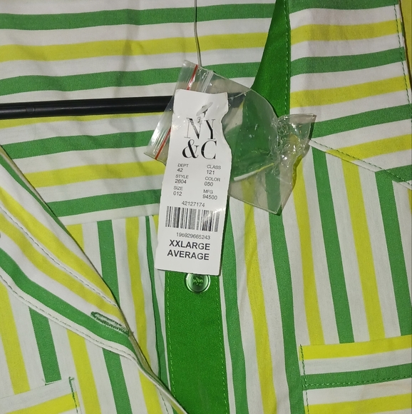 NY&C NWT Madison Green/Yellow/White Shirt XXL - Picture 14 of 14